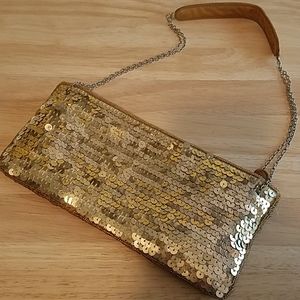 New York and Company Gold Sequin Purse